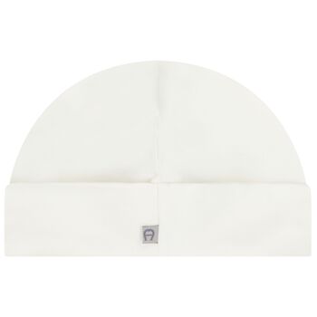 Baby Girls Ivory & Gold Logo Hat