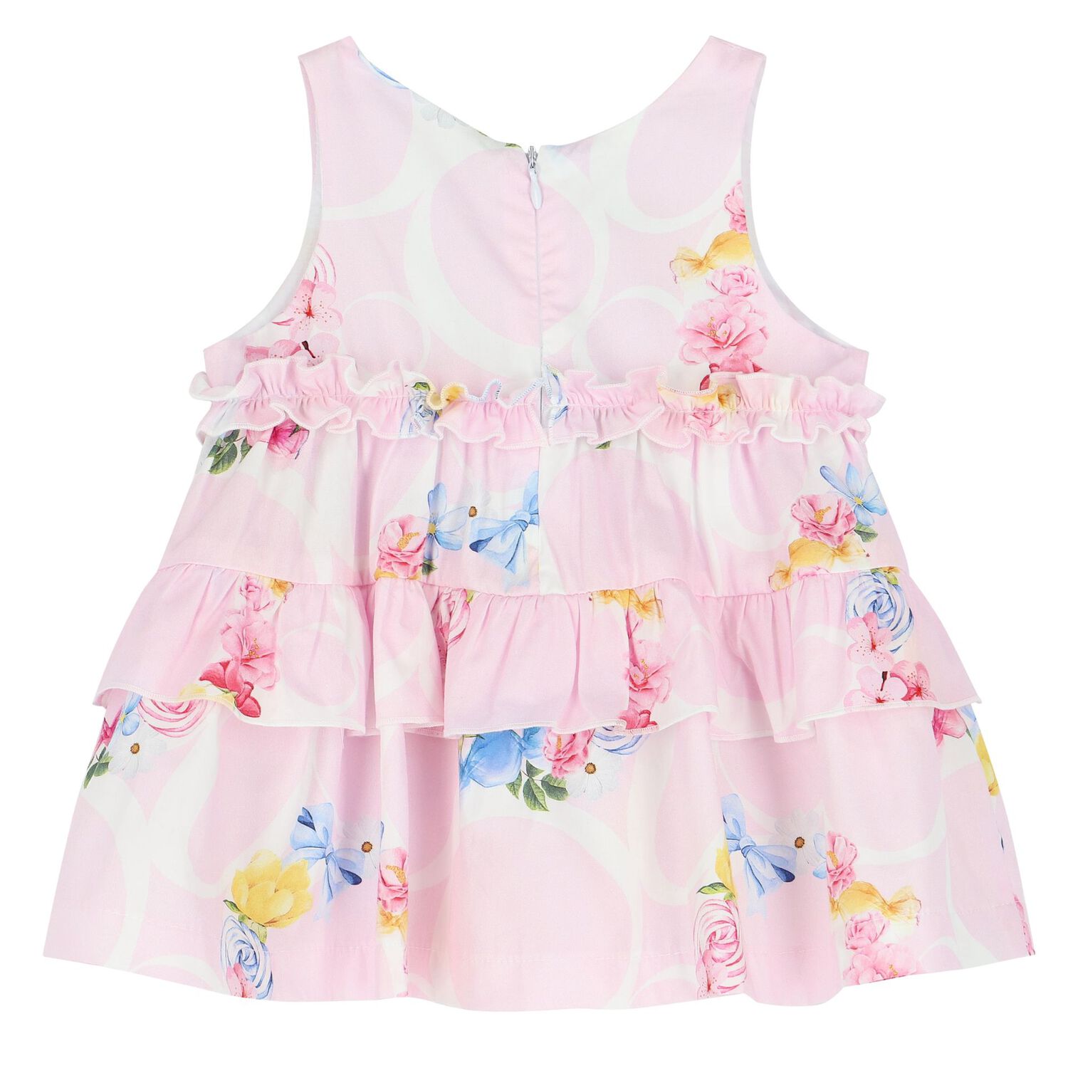 Baby Girls Pink Ruffled Floral Dress Set, 1, hi-res image number null