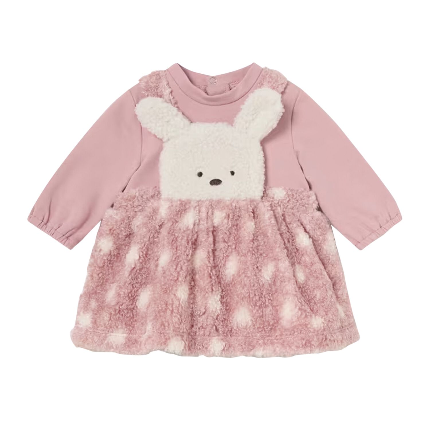 Baby Girls Pink Faux Lamb Dress, 1, hi-res image number null