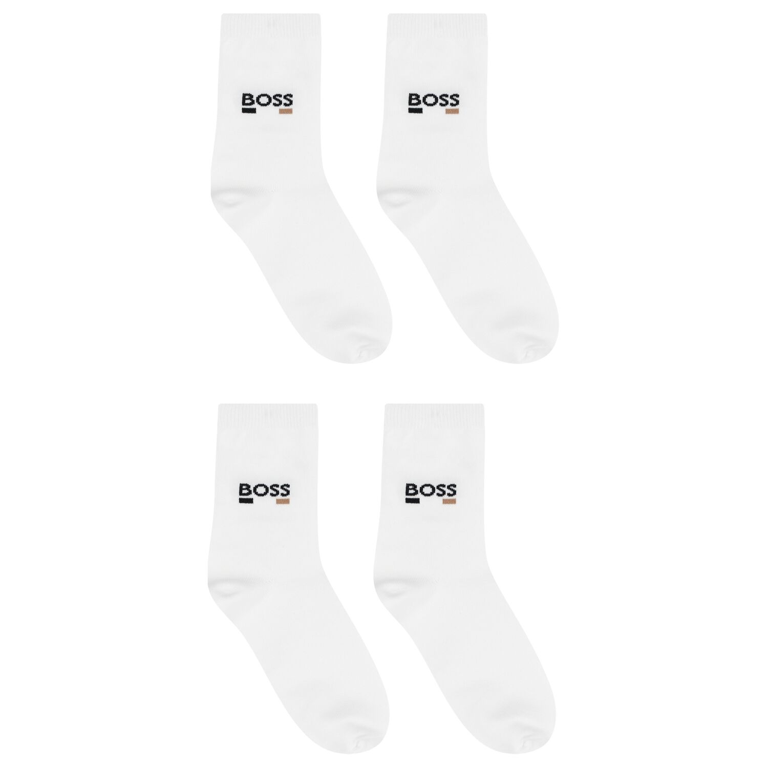 Boys White Logo Socks ( 2-Pack ), 2, hi-res