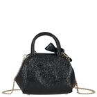 Girls Black Faux Leather Handbag ( 21cm ), 1, hi-res