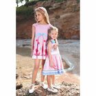 Girls Pink, White & Blue Dress, 1, hi-res