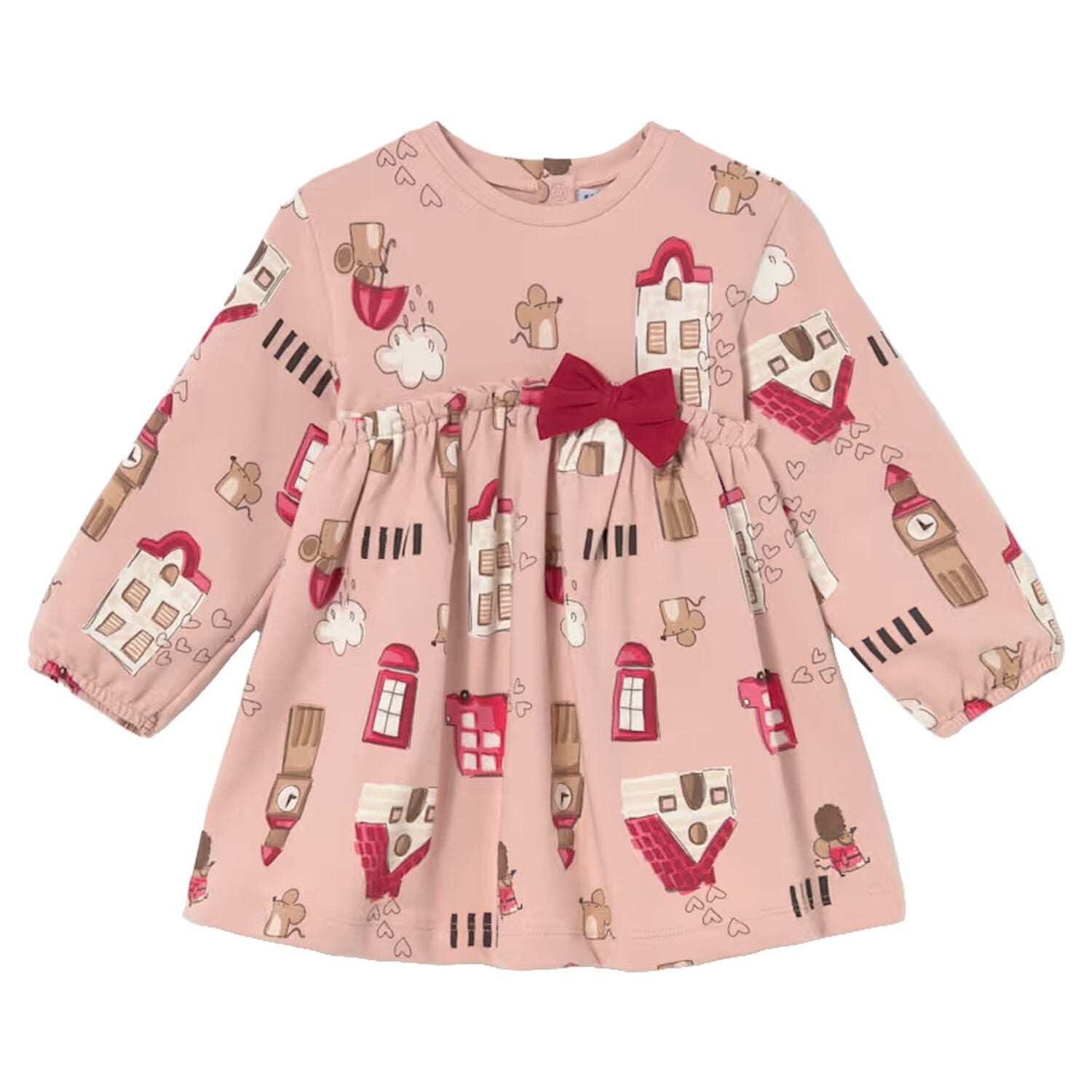 Younger Girls Pink Dress, 1, hi-res