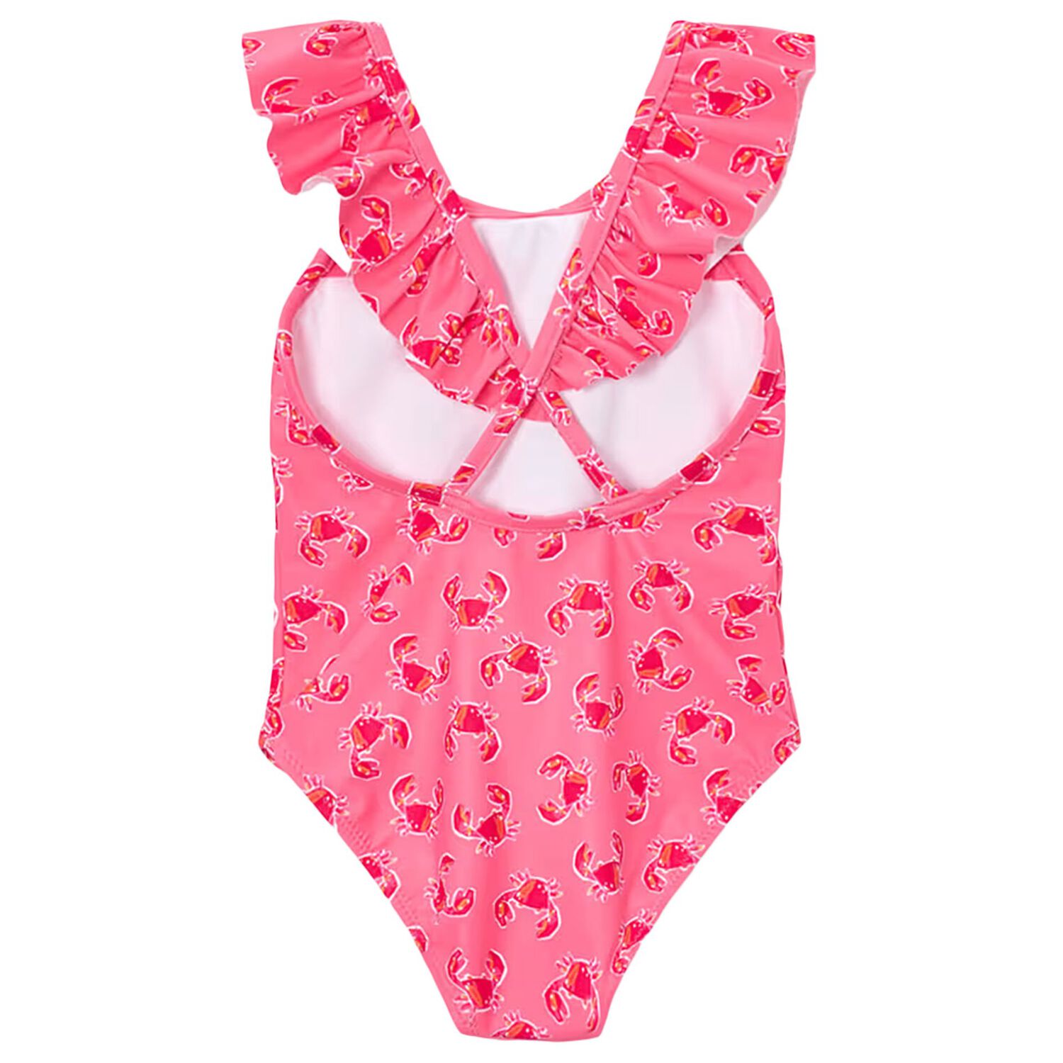 Girls Pink Crabs Swimsuit, 2, hi-res