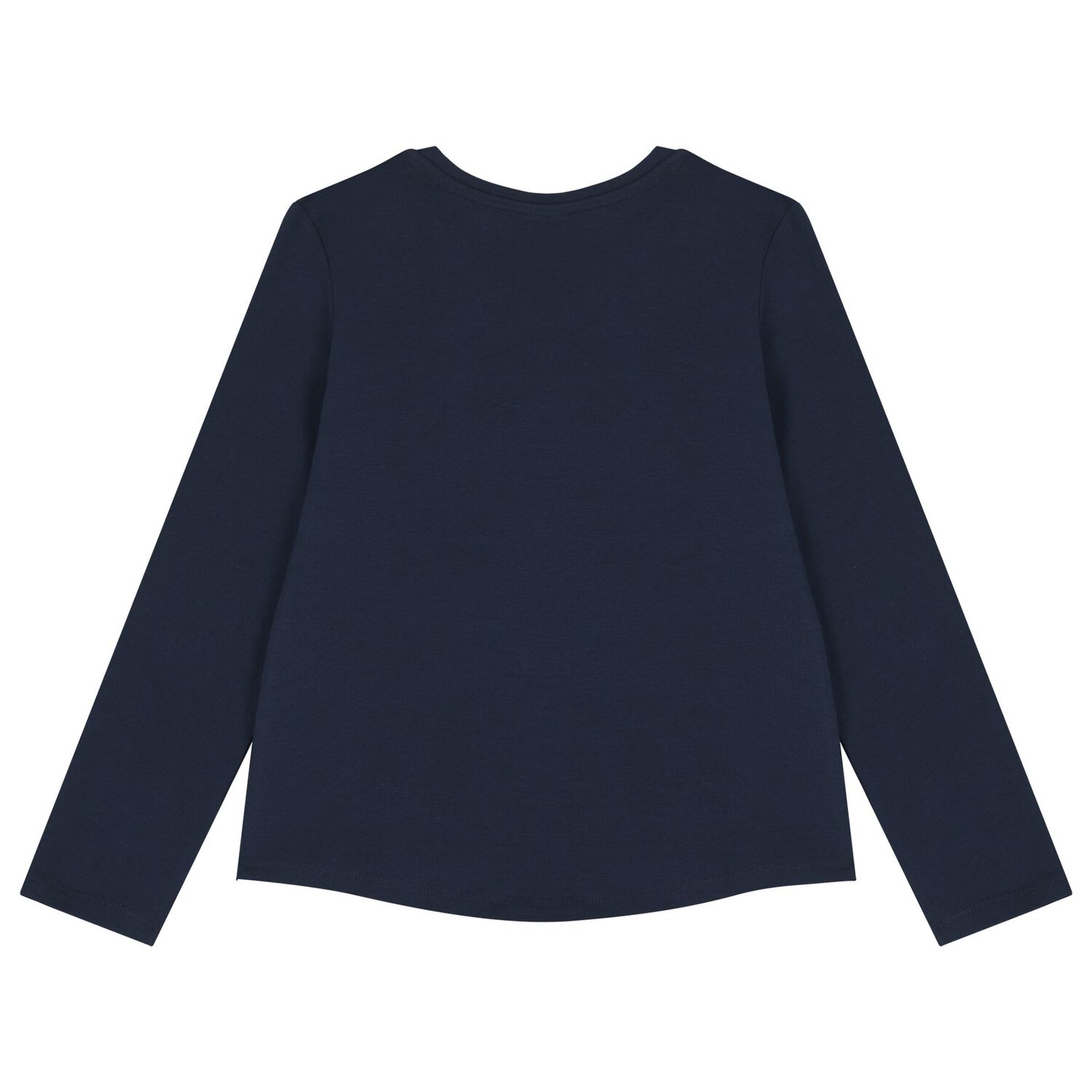 Girls Navy Blue Logo Long Sleeve Top, 4, hi-res