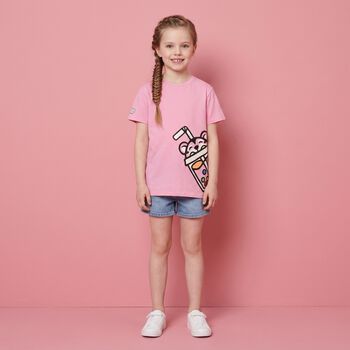 Girls Pink Bubble Tiger Logo Dress