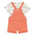 Younger Boys Orange Dungaree & Hat Set (3 Piece) , 1, hi-res