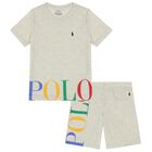 Boys Ivory Logo Pyjamas, 2, hi-res