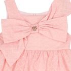 Girls Pink Bow Tiered Dress, 1, hi-res