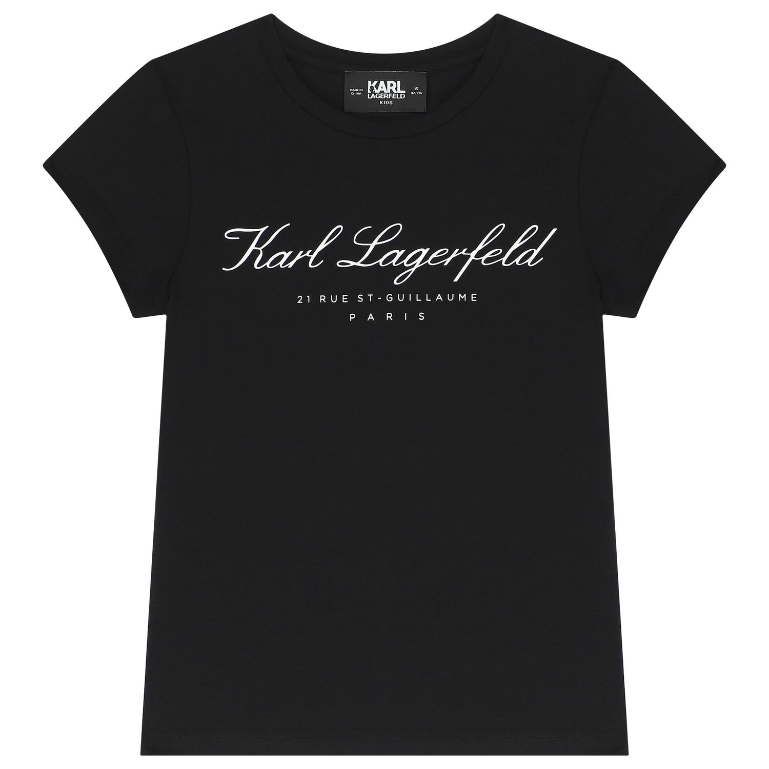 Girls Black Logo T-Shirt, 1, hi-res