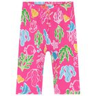 Younger Girls White & Pink  Floral Leggings Set, 1, hi-res