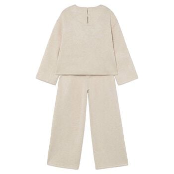 Girls Gold Bow Trouser Set