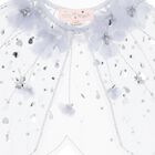 Girls Blue Embellished Flower Cape, 1, hi-res