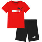 Boys Red & Black Logo Shorts Set, 6, hi-res