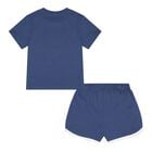 Baby Boys Navy Blue Fishing Polo Bear Shorts Set, 1, hi-res