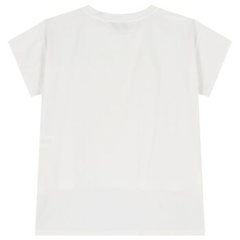 Girls White Logo Top