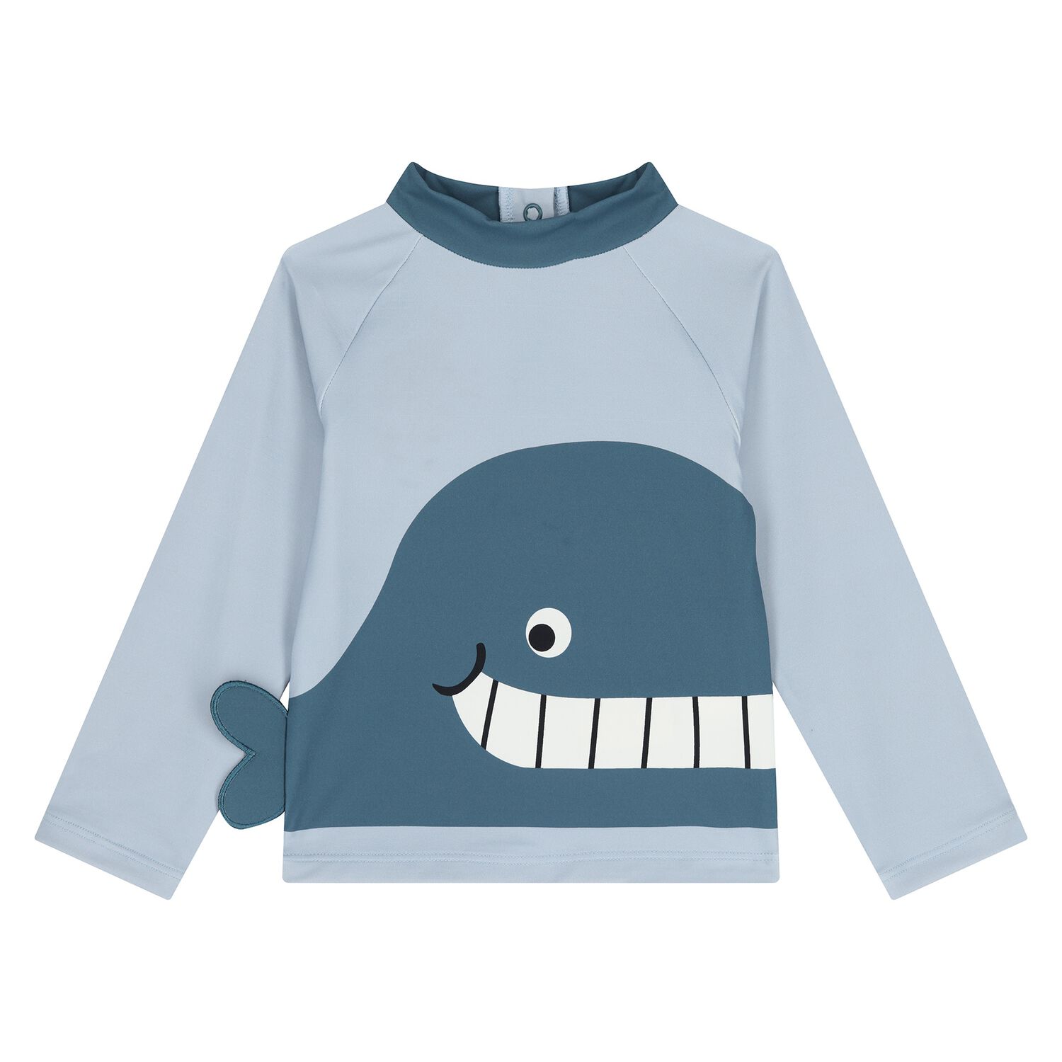 Younger Boys Blue Whale Rash Vest, 1, hi-res