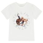 Boys Ivory Horse Logo T-Shirt, 1, hi-res
