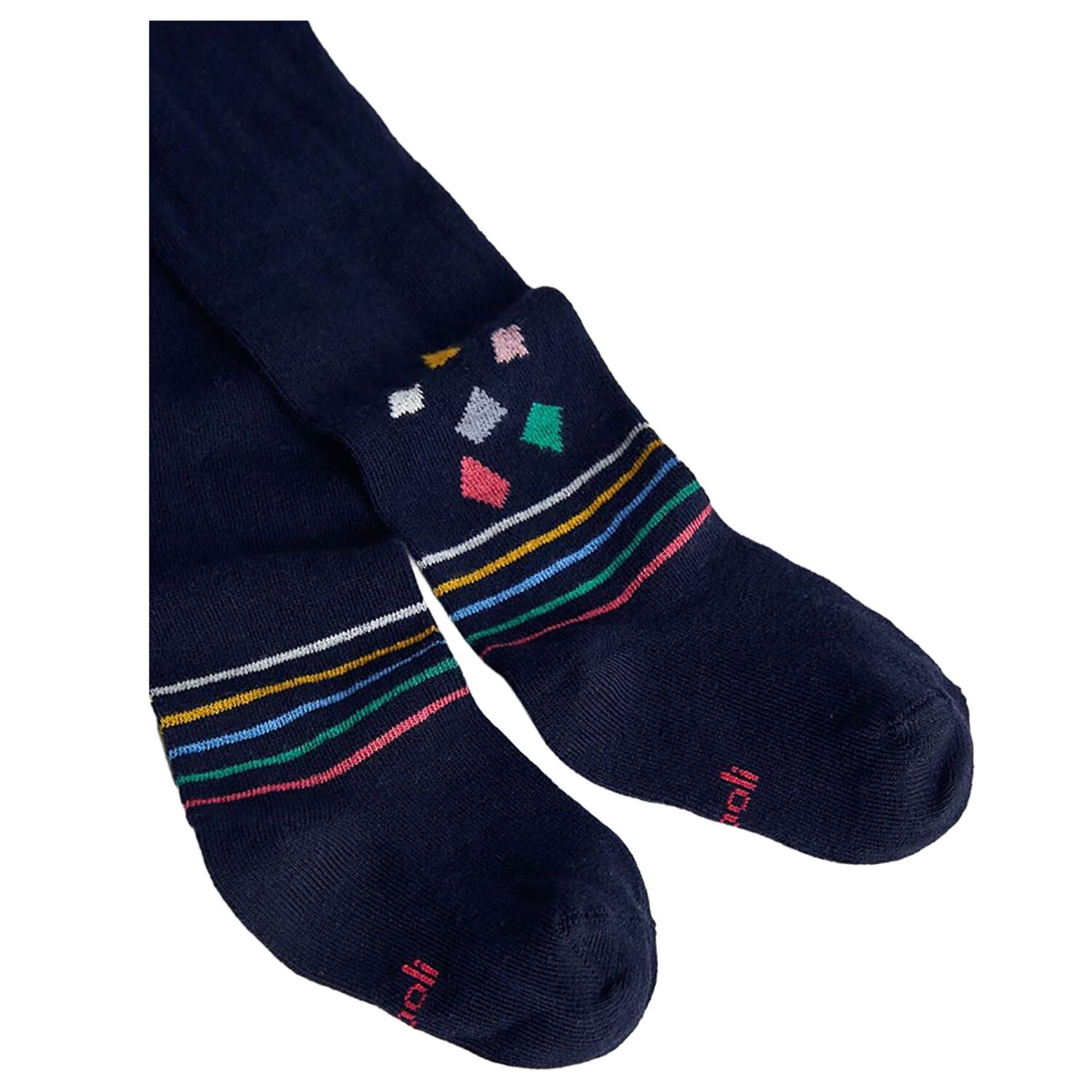 جوارب ضيقة مخططة باللون الكحلي للبنات, 1, hi-res