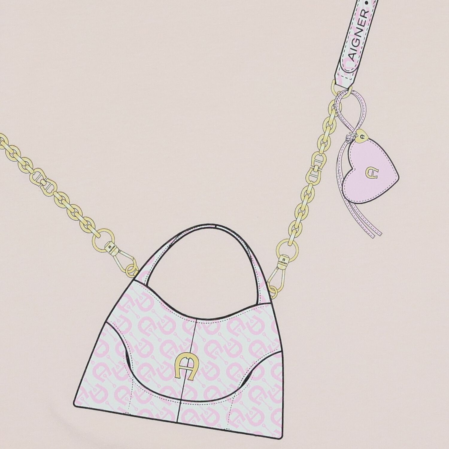 Girls Pink Bag Logo T-Shirt, 2, hi-res