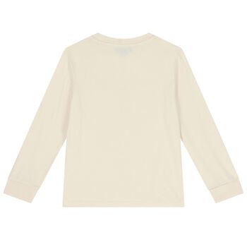 Boys Ivory Logo Long Sleeve Top