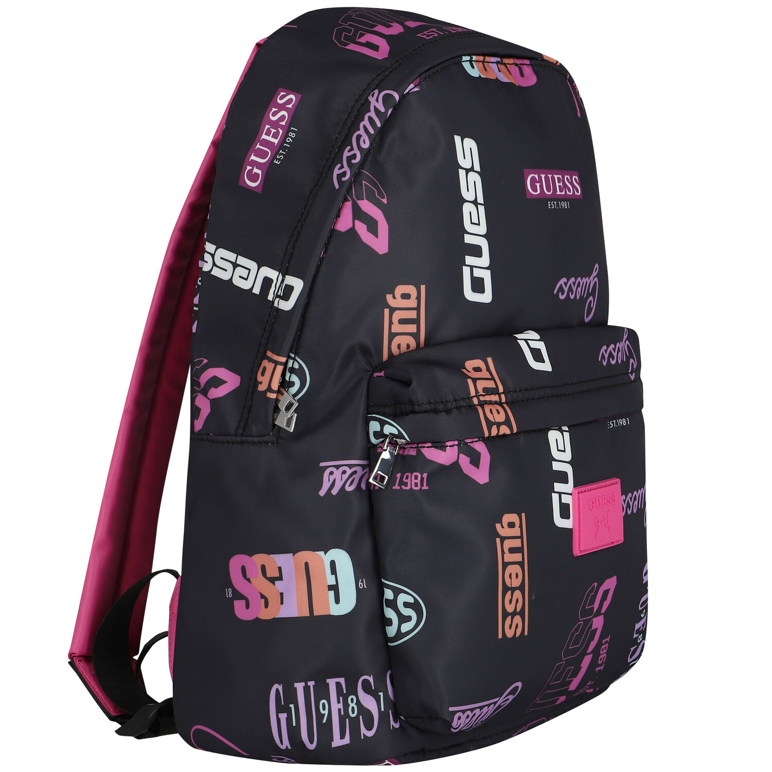 GUESS Multicolor Logo Backpack GUESS Black-White Multi-Logo Message Print Backpack | eBay main image 3