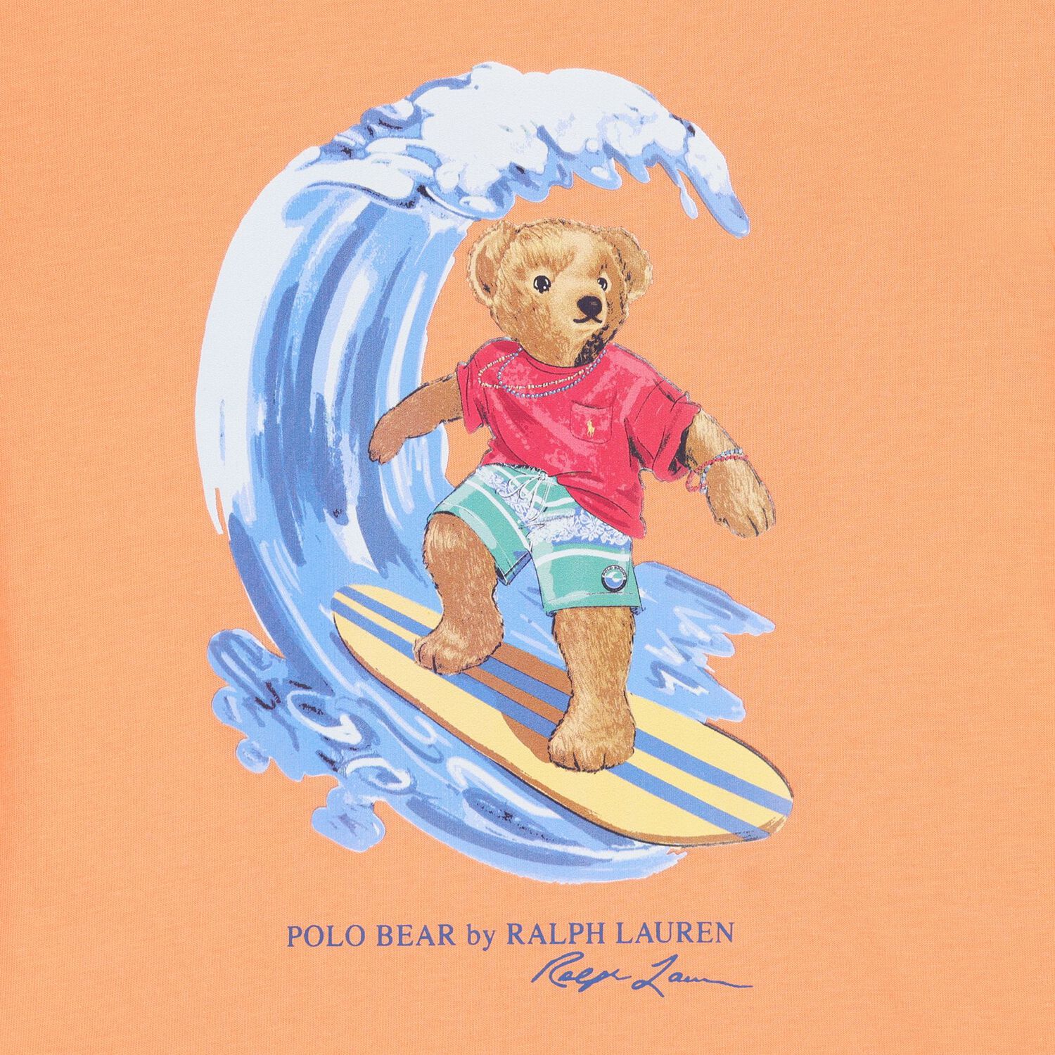 Boys Orange Teddy Bear Logo T-Shirt, 1, hi-res