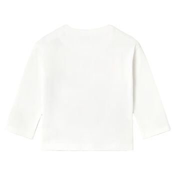 Younger Boys White Tiger Long Sleeve Top
