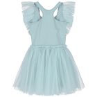 Girls Blue Embellished Tulle Dress, 1, hi-res