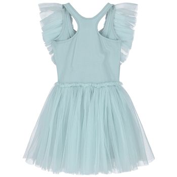 Girls Blue Embellished Tulle Dress