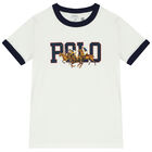 تيشيرت أولاد بالشعار باللون الابيض, 3, hi-res