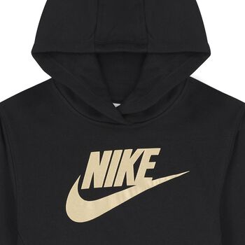 Boys Black Logo Hooded Top