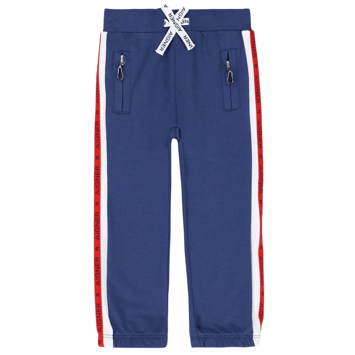 Younger Boys Navy Blue Logo Joggers, 2, hi-res image number null