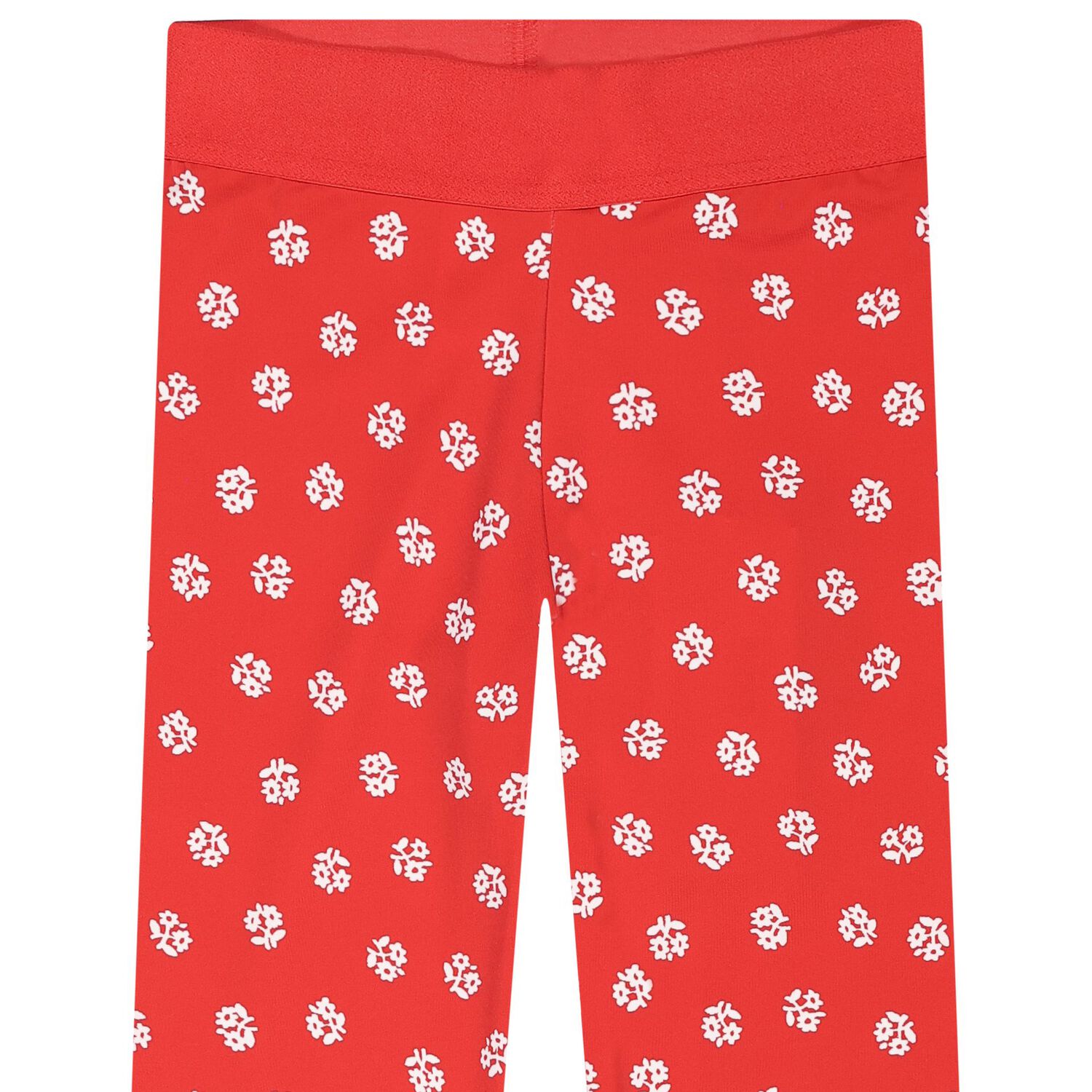 Girls Red Floral Leggings, 1, hi-res