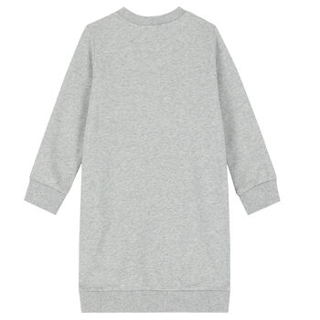 Girls Grey Tiger Sweatshirt Dress