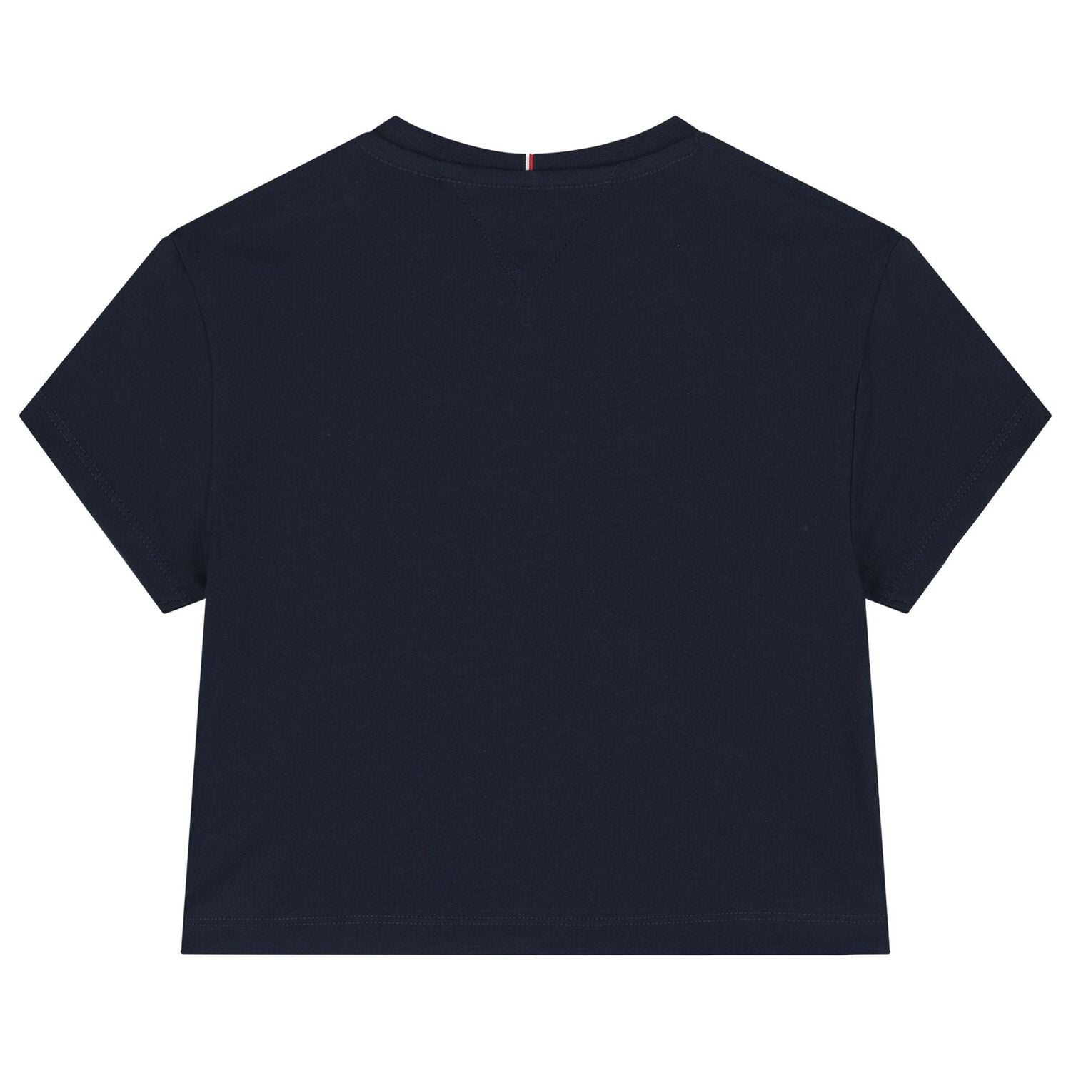 Girls Navy Blue Rhinestone Logo T-Shirt, 1, hi-res