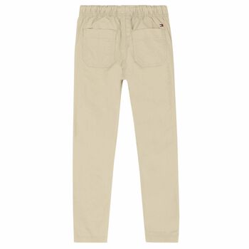 Boys Beige Logo Trousers