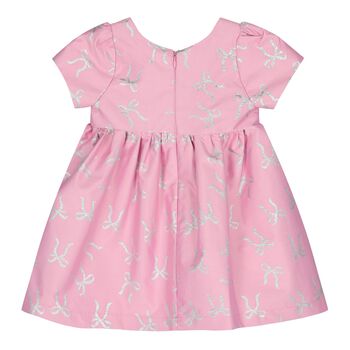 Baby Girls Pink & Silver Bow Dress