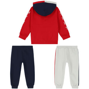 Younger Boys Red, Ivory & Navy Tracksuit