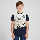 Boys Navy Blue & White Logo T-Shirt, 1, hi-res
