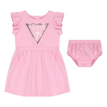 Baby Girls Pink Logo Dress Set