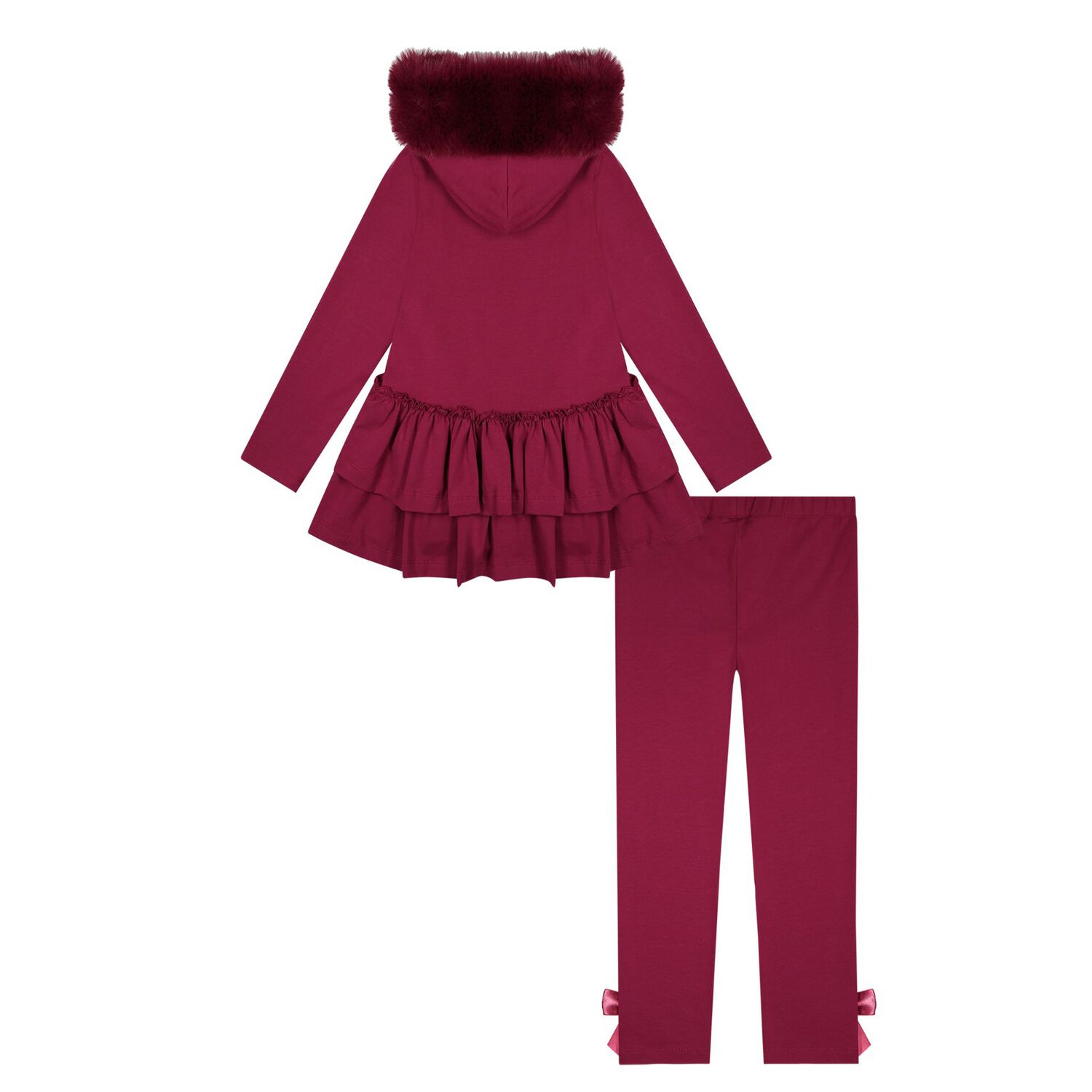 Girls Burgundy Leggings Set, 1, hi-res