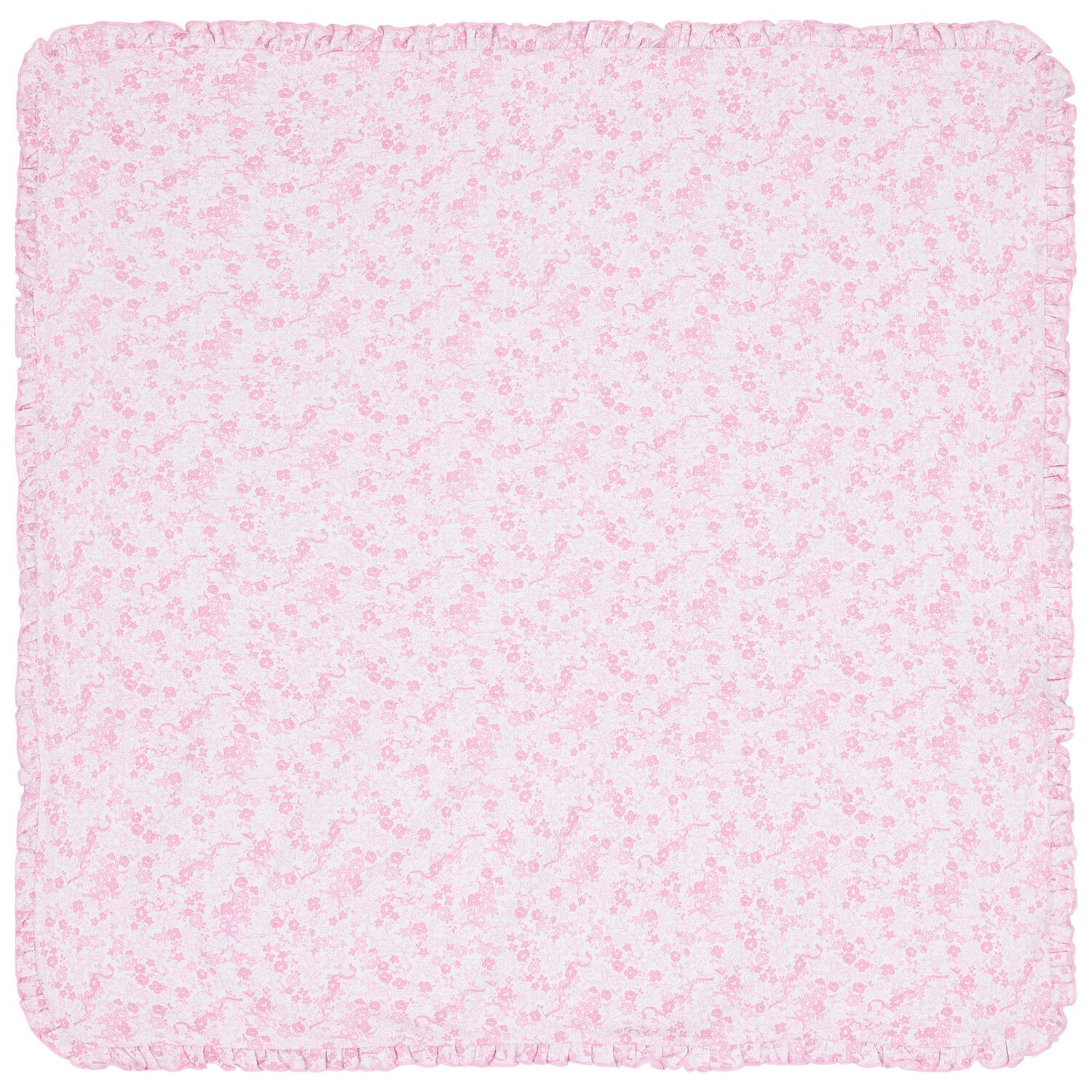 Baby Girls White & Pink Old English Roses Blanket, 1, hi-res