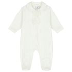 Baby Girls Ivory Lace & Flower Babygrow, 1, hi-res