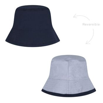 Baby Boys Blue & Navy Blue Logo Reversible Hat