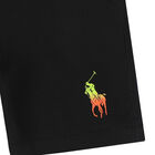 Boys Black Logo Shorts, 1, hi-res