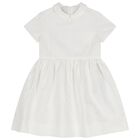 Girls White GG Logo Dress, 1, hi-res