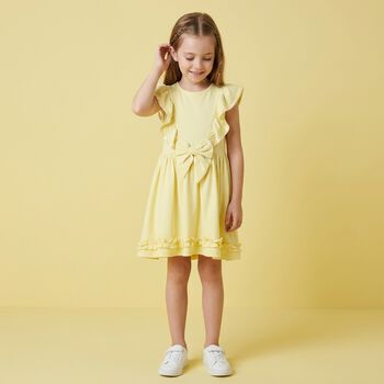 Girls Yellow Ruffle Dress