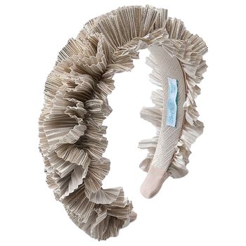Girls Gold Pleated Ruffled Headband