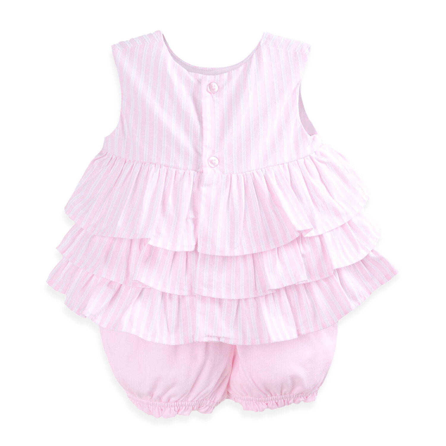 Girls Pink Striped Short Set, 1, hi-res image number null